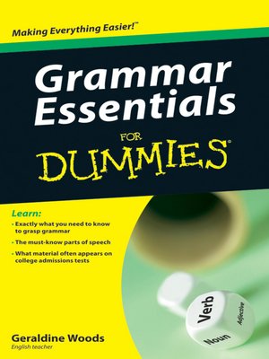cover image of Grammar Essentials For Dummies